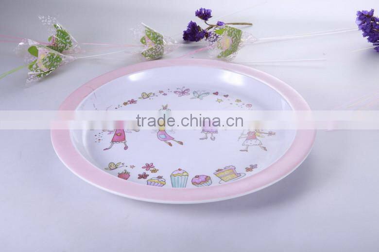Cartoon design healthy 5pcs set melamine dinner set with gift box packing
