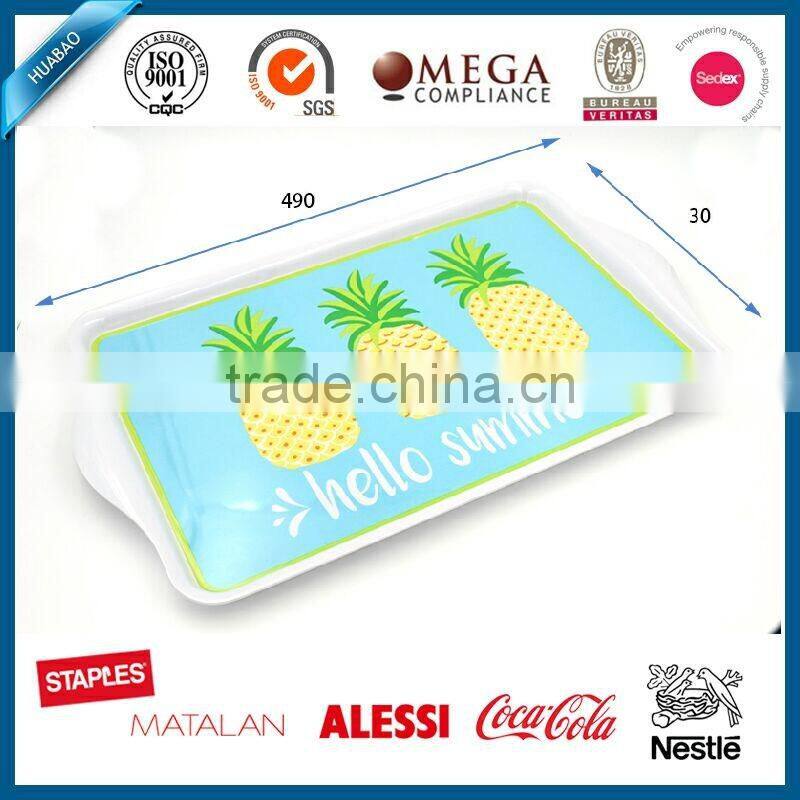 kids melamine plate, crockery serving dishes, summer style, pineapple printed