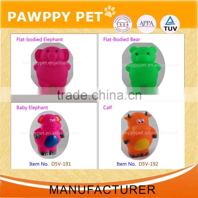 cheap rubber cartoon animal dog chew toy with squeaker