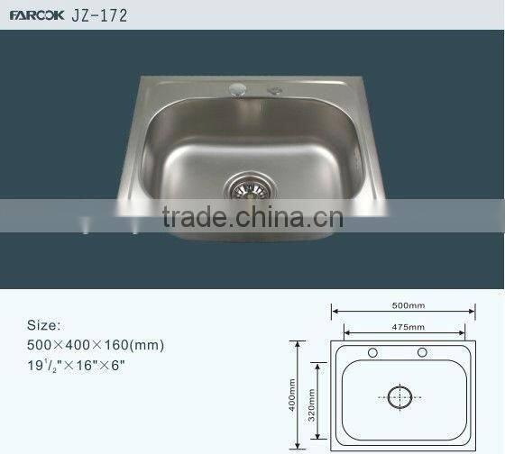 Small single bowl used commercial stainless steel kitchen sink