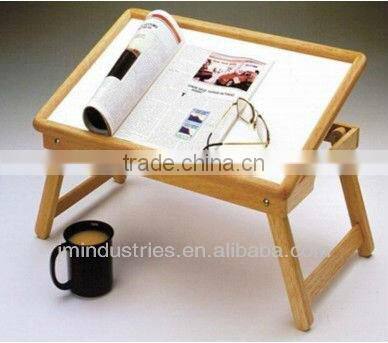 Adjustable Pine Wood Bed Tray Table