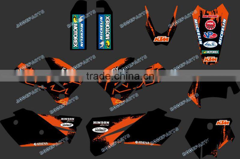 New style (0271 factory black) TEAM GRAPHICS & BACKGROUNDS DECALS FOR KTM SXF MXC SX EXC 2005 2006 2007