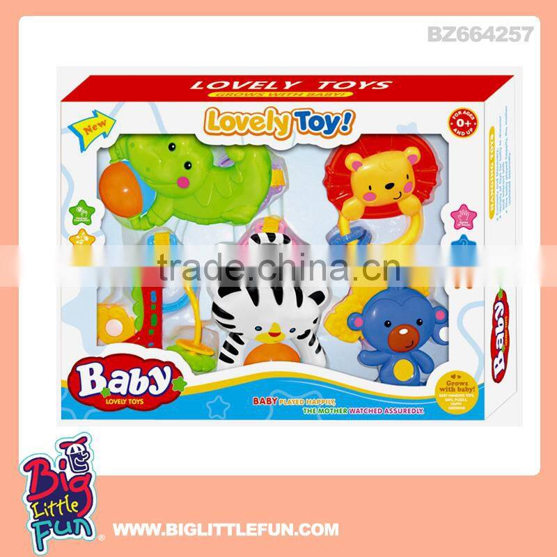 Animal shape plastic baby rattle toys