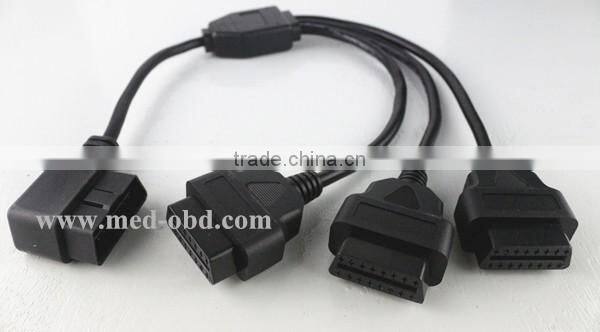 OBD2 splitter Y cable , J1962M to 3-J1962F, Splitter OBD2 Cable 1 to 3, 1ft
