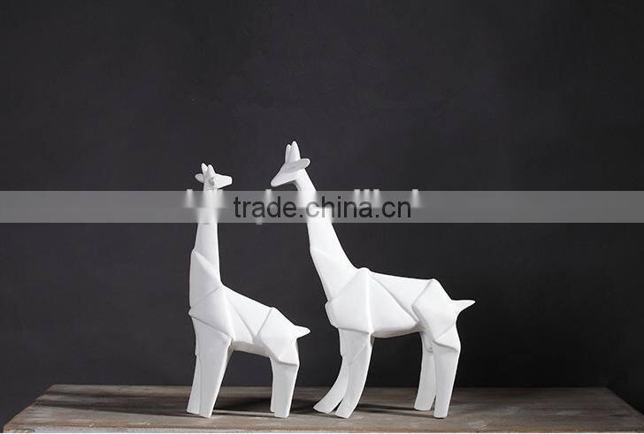 Home decorative white ceramic animal crafts