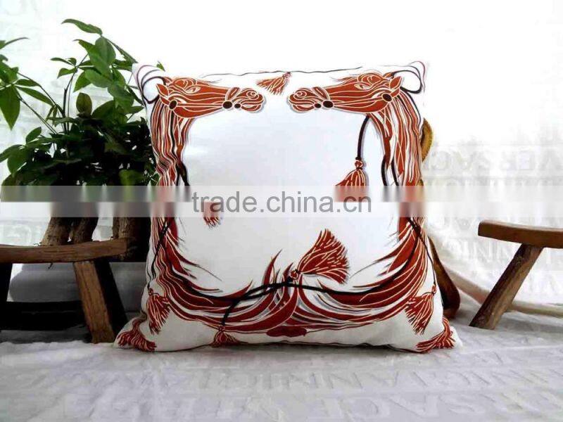 Hot-sale Custom Made Abstract Horse Pattern Letter H Digital Printed Decorative Throw Pillow Case