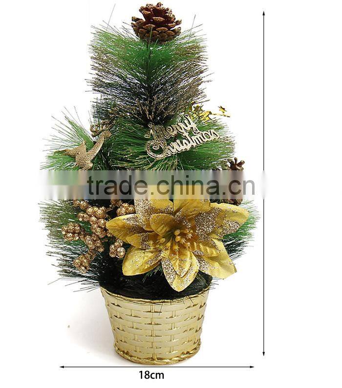 Attarctive pine needles glitter decoration christmas bonsai tree