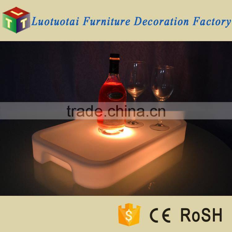 Disco and night club use 16 color changed led bar wine tray with remote cotrol