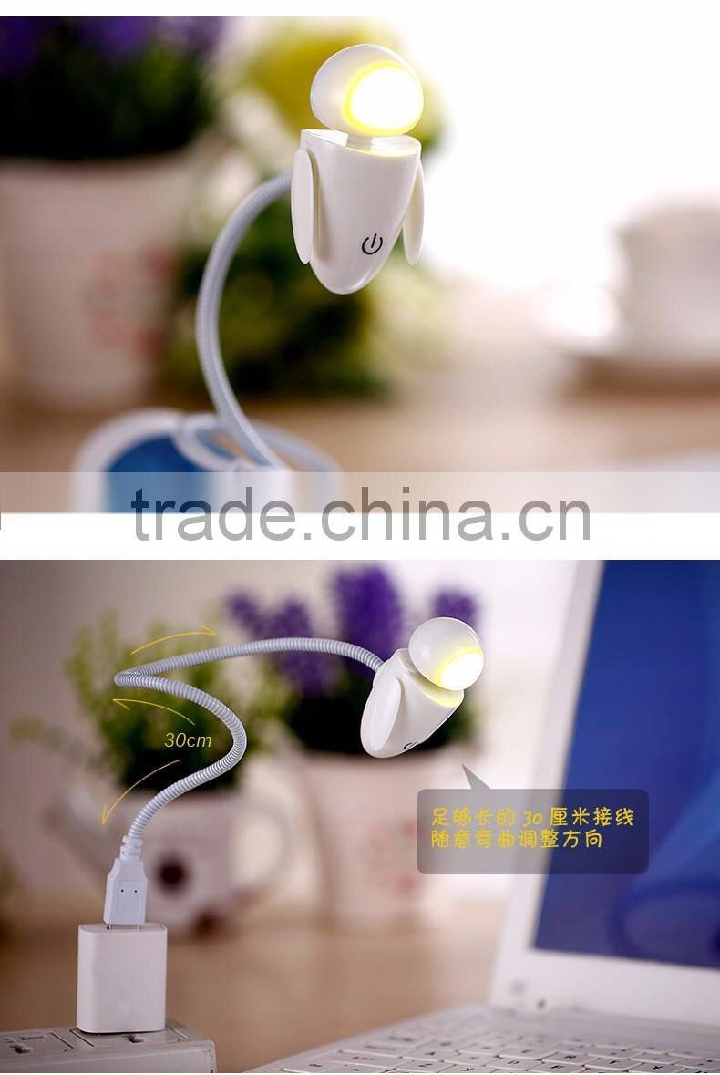 Creative USB Robot Shape Sensoring Night Light, Funny LED Decorative USB Flexible Night Lamp For Wholesale