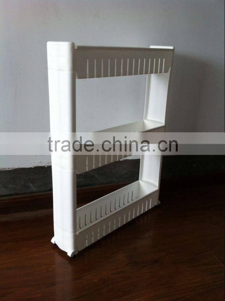 Plastic Storage Rack With Wheels/Slide Out Storage Tower