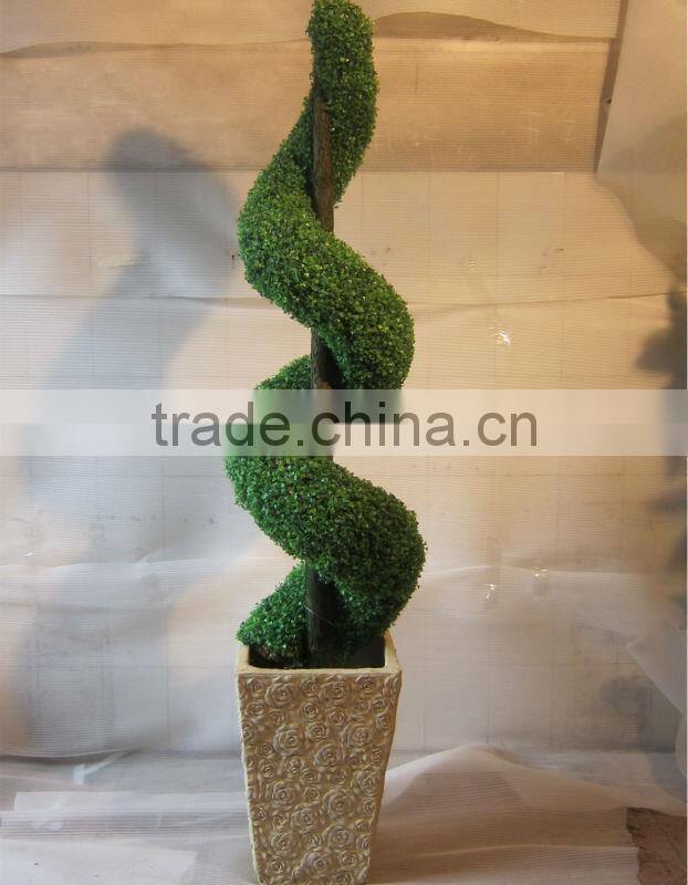 2016 hxplant artificial topiary boxwood spiral artificial bonsai trees