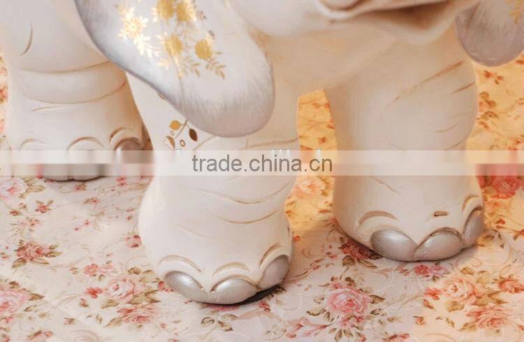 2014 New Products Home Decoration White Resin Elephant Sculpture