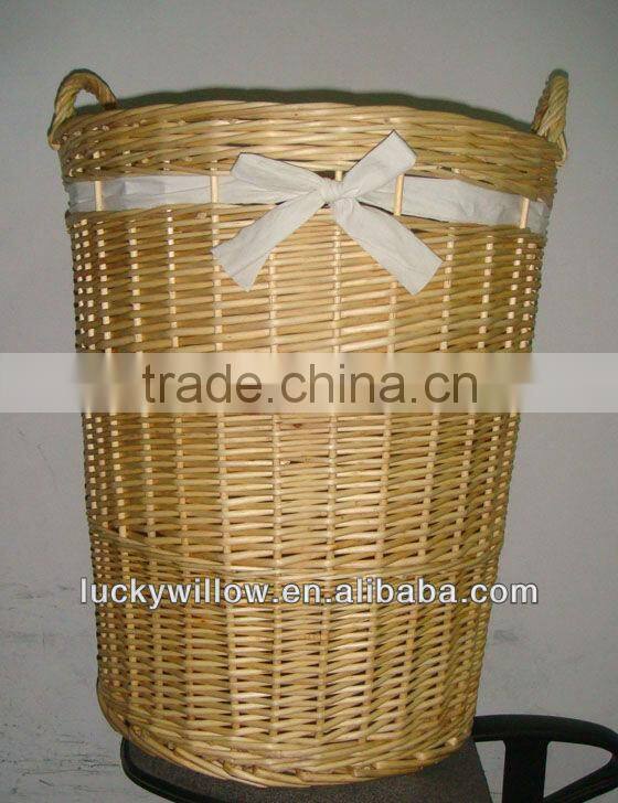 latested new design wicker laundry basket with lid and fabric liner