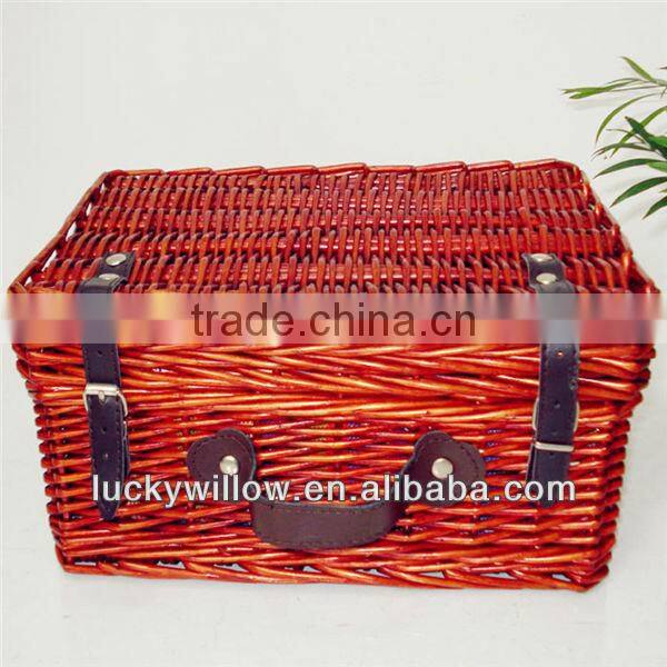 rectangle large wicker storage basket with lids