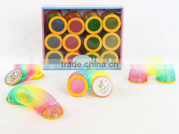 hot sale plastic colorful 3D rainbow spring LED light toys educational classic toys/promotional toys raibow circle