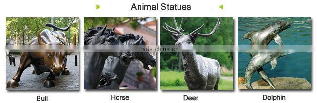 High quality garden decor lifesize antique brass horse statue