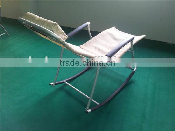 Popular sling rocking chair with pillow, outdoor chaise lounge
