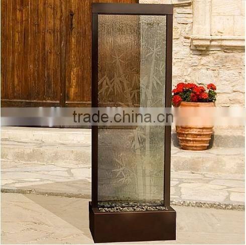 indoor glass mirror waterfall floor standing room divider