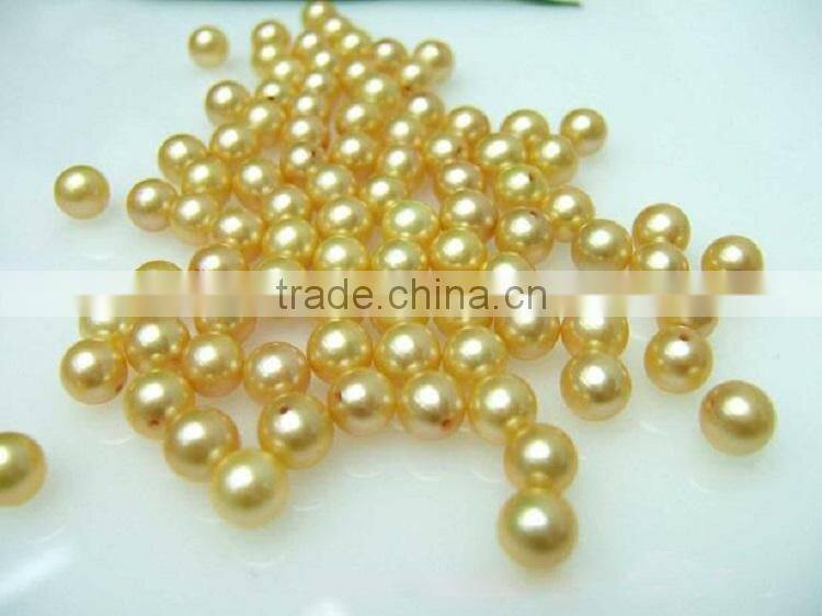 4-5mm gold round freshwater loose pearl beads with half drilled hole
