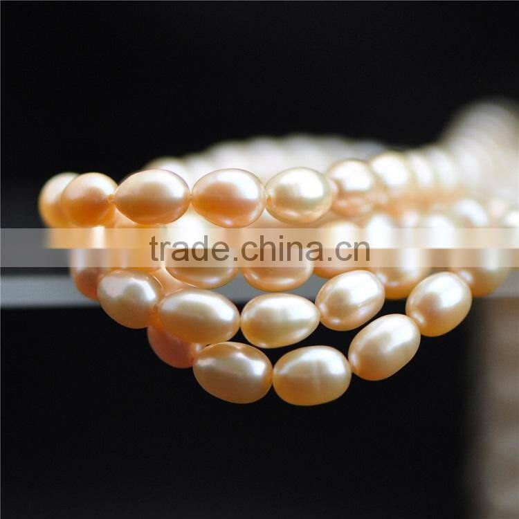 4-5mm orange rice shape freshwater pearl strand