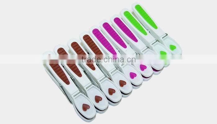 stainless steel spring craft clothes drying TPR soft grip plastic clip