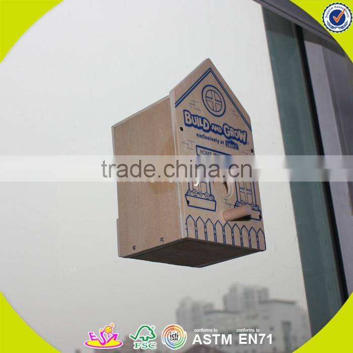 2017 new fashion funny children wooden bird house W03B049