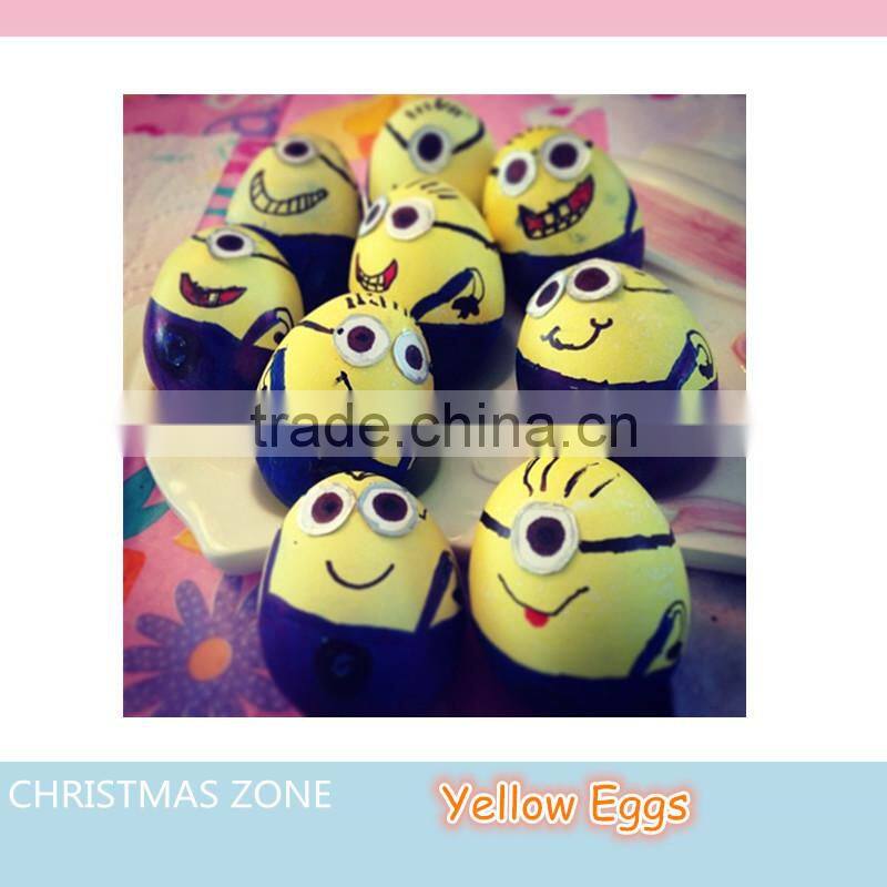 2015 hot holiday crafts plastic yellow easter egg forchildren's gift from dongguan icti manufacturer