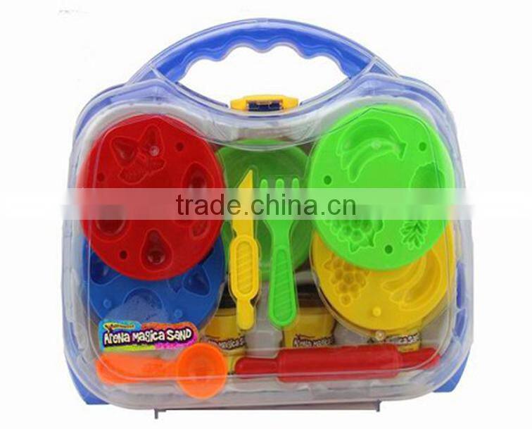 Cute sand model and magic play sand in Plastic Box