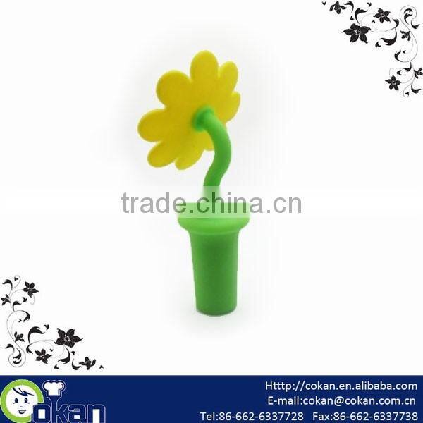 3D Flower Shape Silicone Wine Stopper,Wine Plug,Bottle Stopper CK-KT428