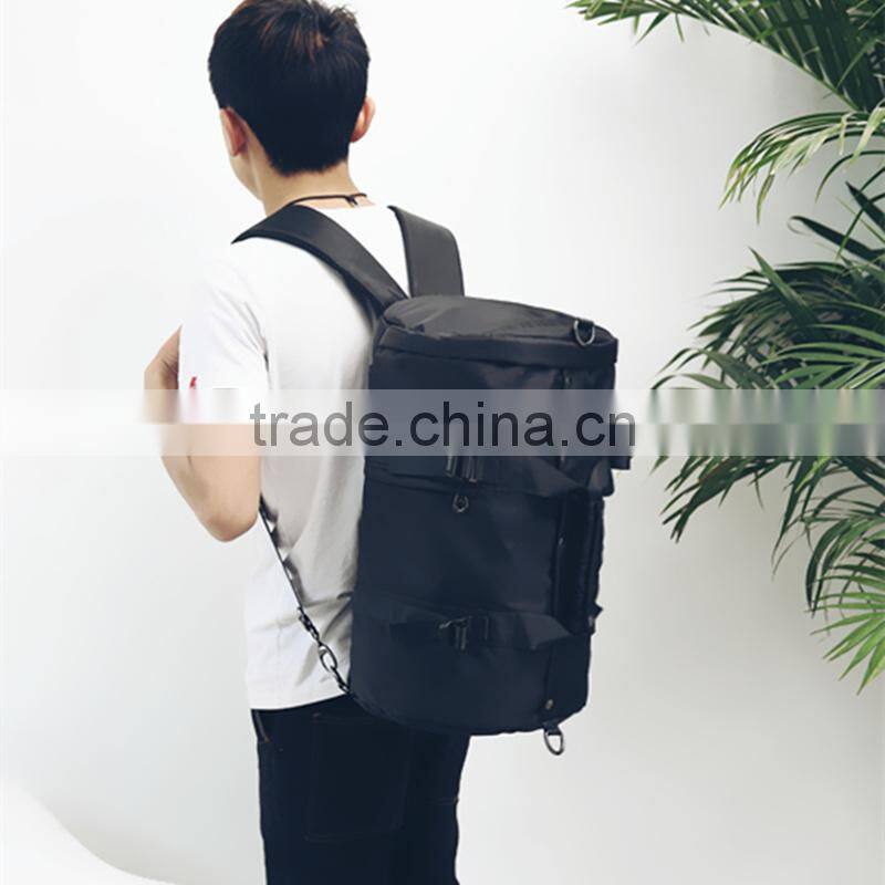 2017 hot sale Nylon Cylindrical Bag Outdoor Sports Shoulder Bag Travel Bag Fitness Backpack for men and women