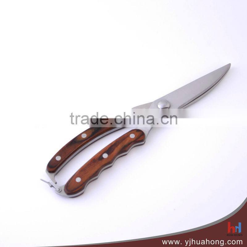 10" Pakka wood handle chicken bone scissors,poultry scissors