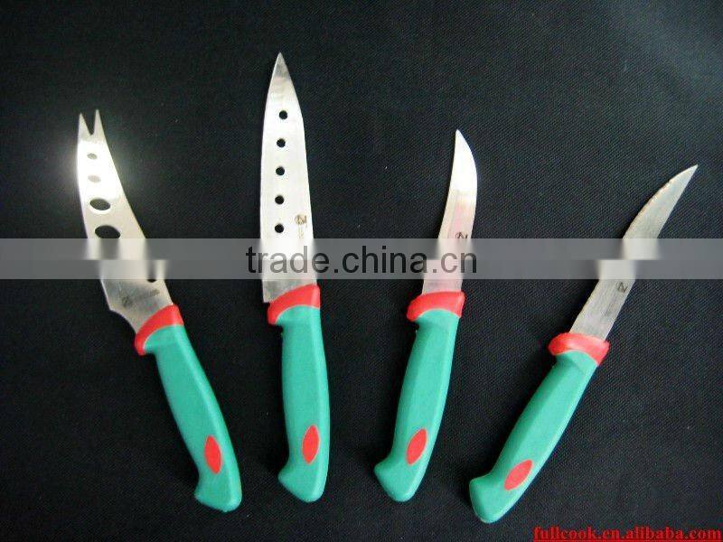Kitchen essential fruit knife w/colorful rubber handle