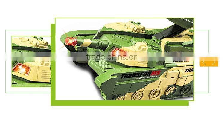 Electric deformation racing car electric military mini plastic tank toy