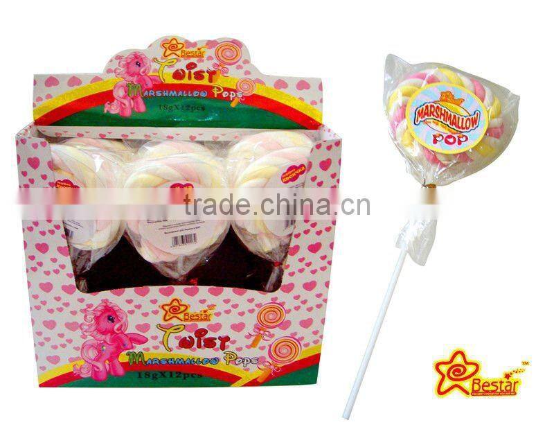 Twisted Marshmallow Lollipop Candy Fruity Flavor
