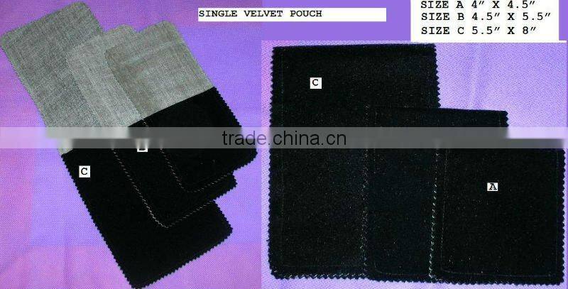 Single velvet flap pouch