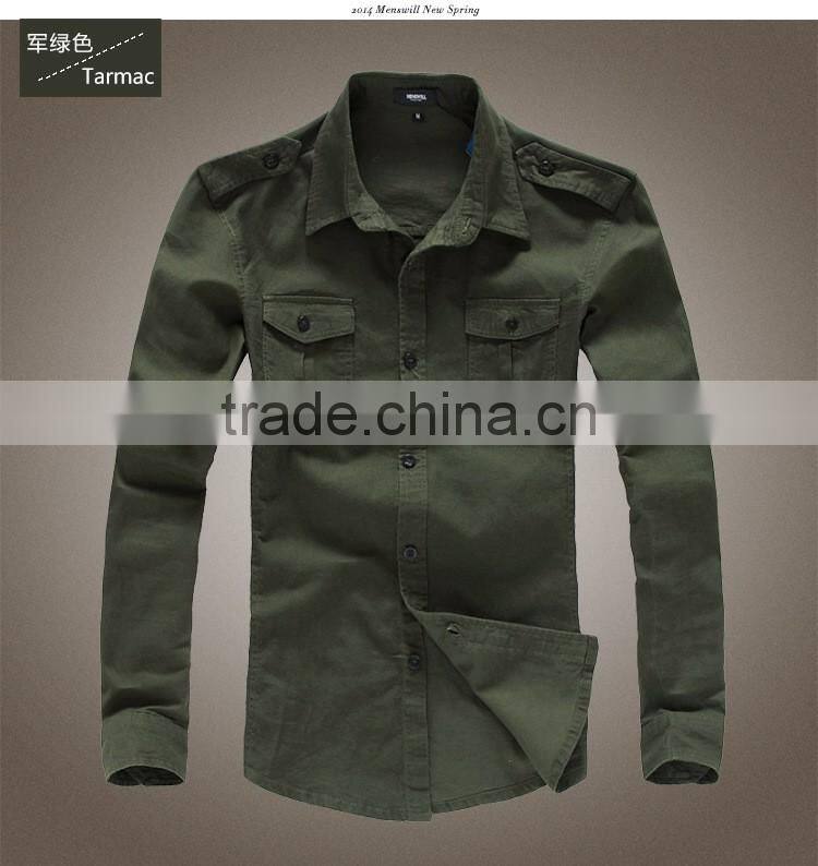 Military style dress shirt , 2016 Latest Shirts for men, 100% cotton western style dress shirt