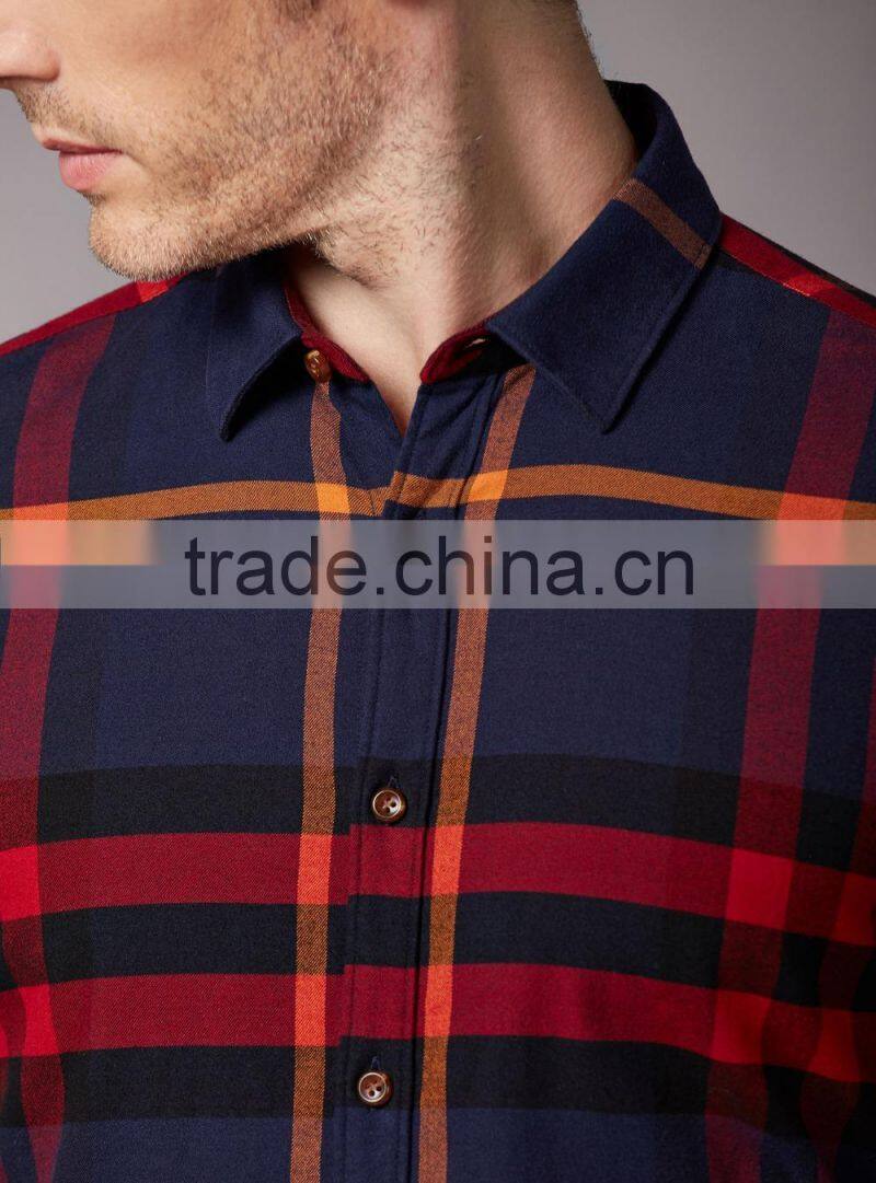 2015 hot sale prints new design latest shirt designs for men, men's high quality grid shirt