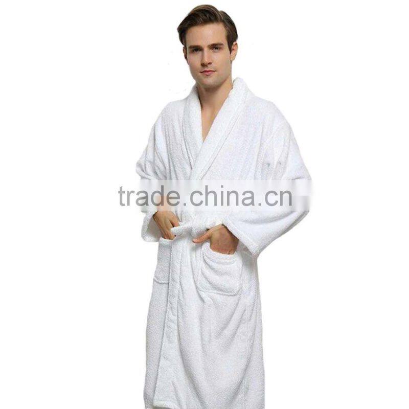 Soft White Cotton Bathrobe Robe Nightwear Long Robes Dressing Gown For Women Men
