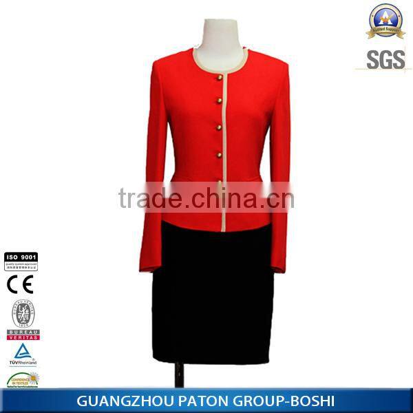 Hot Sale Factory Price Red Color Skirt Suit For Women