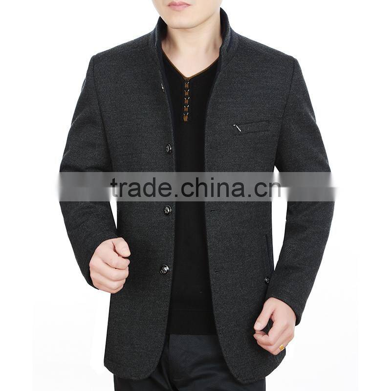 Customize fashion business woolen bomer jacket men plain wollen jacket