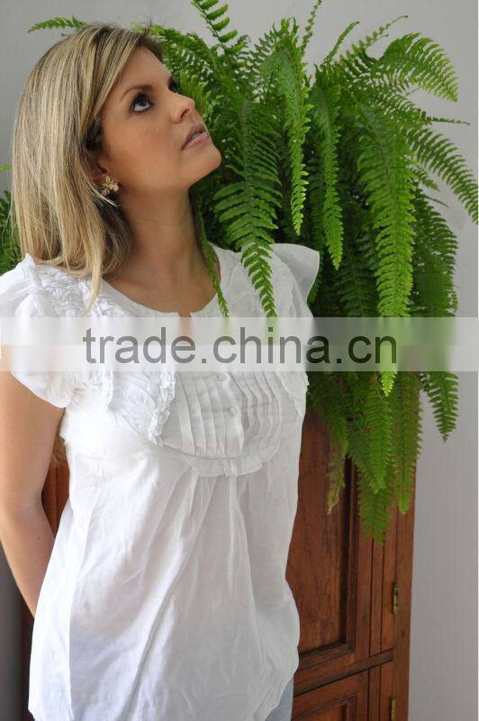 ladies white cotton top