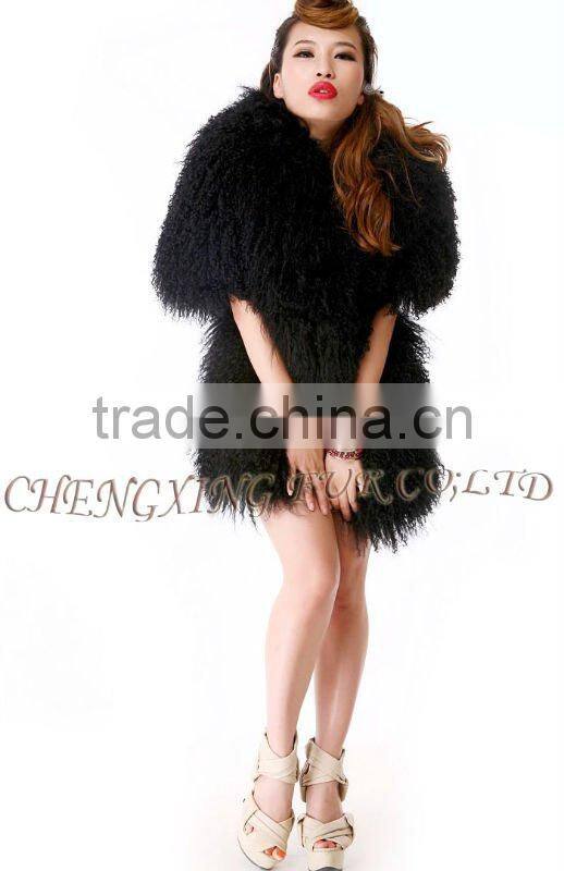 CX-B-91A Genuine Mongolian Lamb Fur Scarves And Shawls