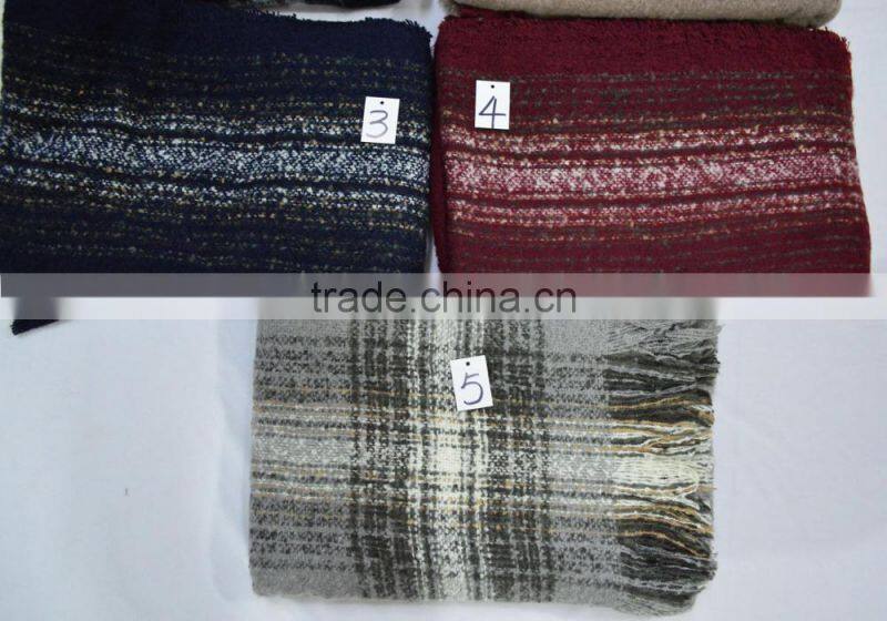 Fashion large lady hot cashmere plaid checked pashmina shawl