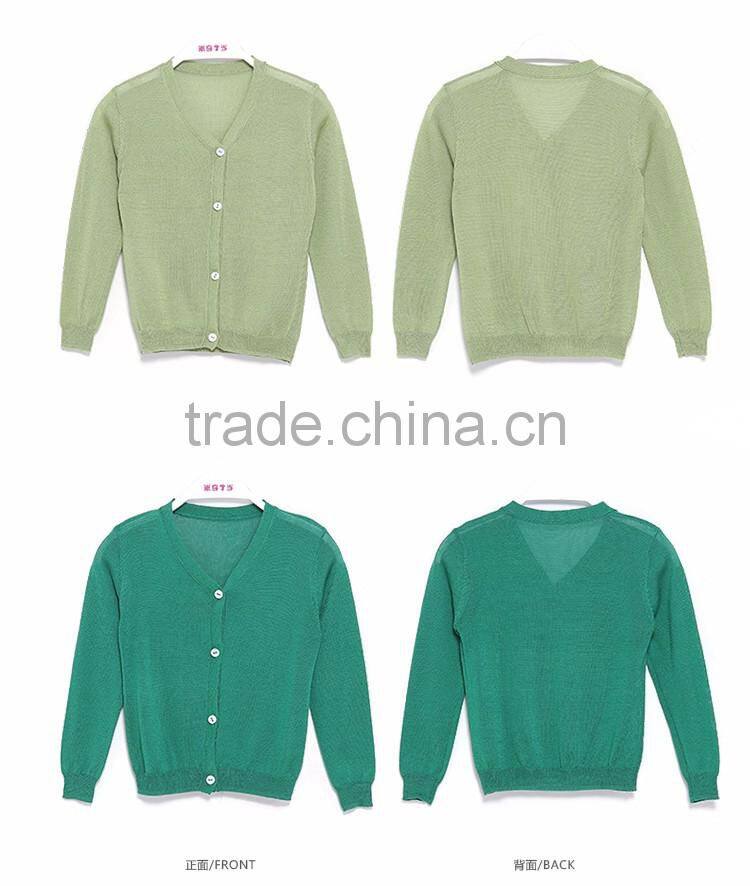 New style hot sale simple cardigan thin knitting multi-color girl cardigan sweater