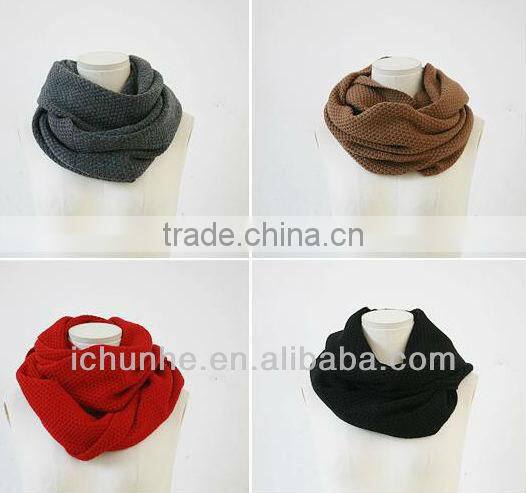 flat machine girls fashion plain color knitted neck warmer scarf