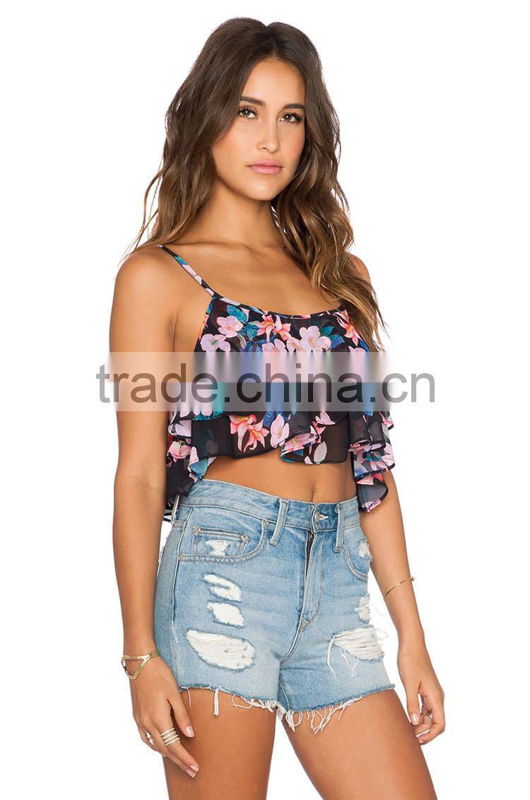 Sexy tank top women short mini cheerleading crop tops