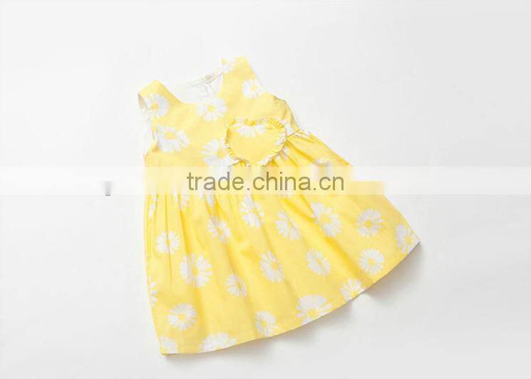 New European and American Cute Princess Dress Daisy Printed Frock