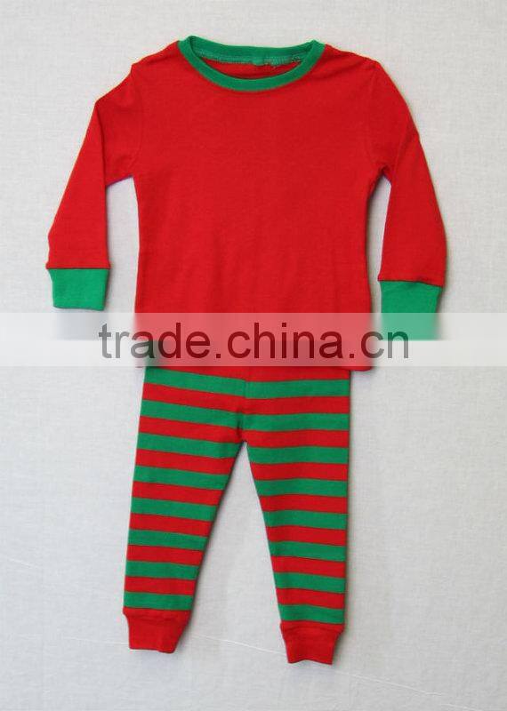 Infant Baby Christmas Red Stripes Pajama 2 Pieces Pajama Outfits Sets