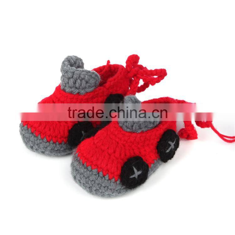 Cartoon Cars Style Handmade Crochet Baby Boy Shoes