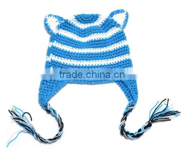 Funny animal shaped crochet kids hat cat ear hat